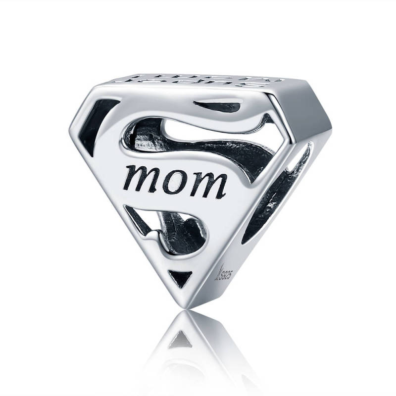 Dear Super Mom Charm Silver Mother's Day Gifts