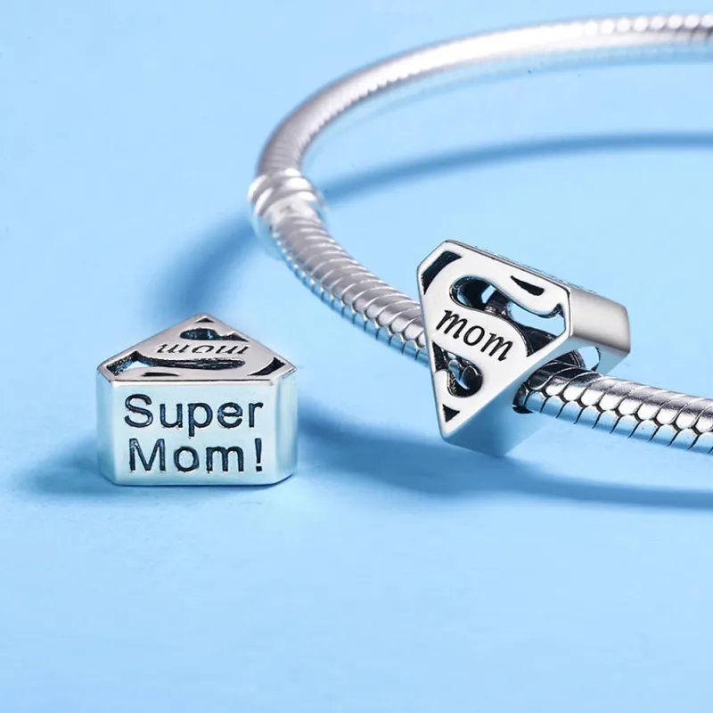 Dear Super Mom Charm Silver Mother's Day Gifts 2