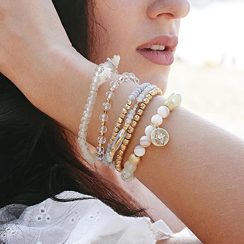 Delicate Stacking Bracelets White Style Bohemia Unique Gifts