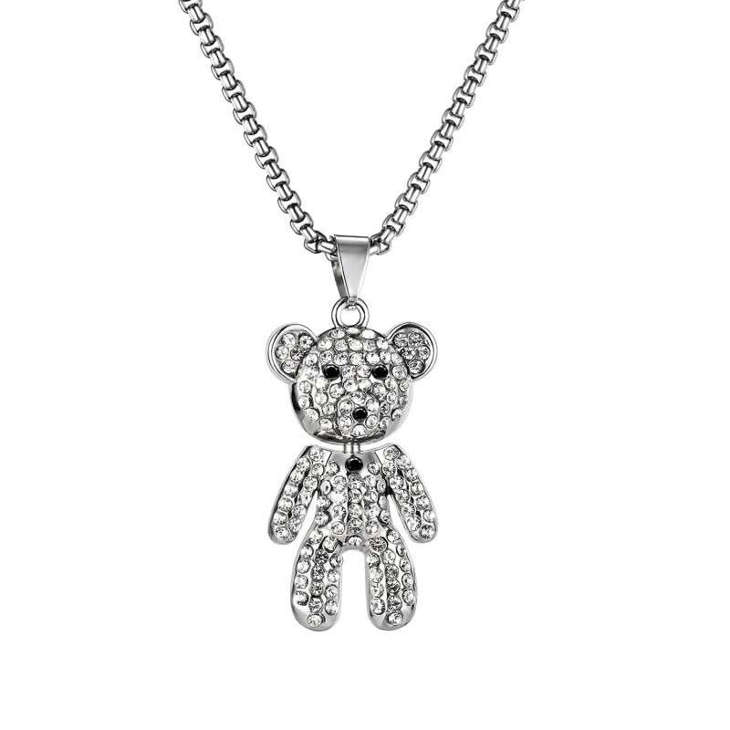 Diamond Bear Necklace Sweater Chain Fashion Gifts