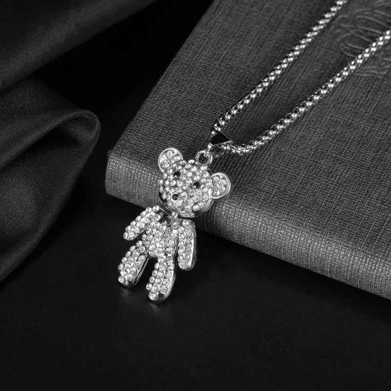 Diamond Bear Necklace Sweater Chain Fashion Gifts 1