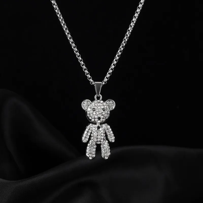 Diamond Bear Necklace Sweater Chain Fashion Gifts 2