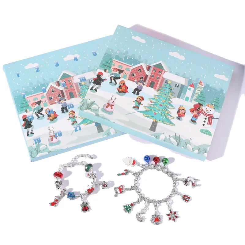 Diy Christmas Bracelet Set Advent Countdown Blind Box Children's Bracelet Jewelry Advent Calendar Gift Box 1