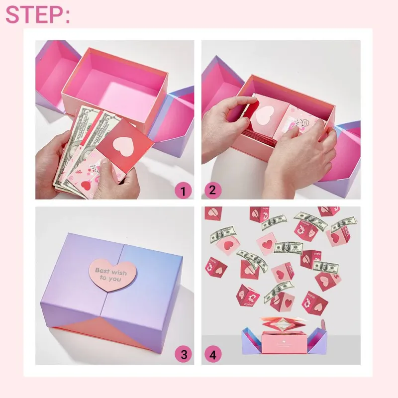 DIY Surprise Gift Box for Money Cash Pop Up Gift Box for Lover 1