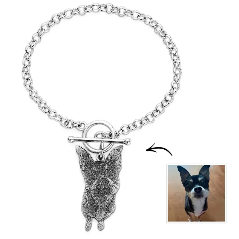 Dog Photo Bracelet Dog Engraving Bracelet Dog Memorial Pet Bracelet Custom Bracelet Pet Jewelry Gift for Her