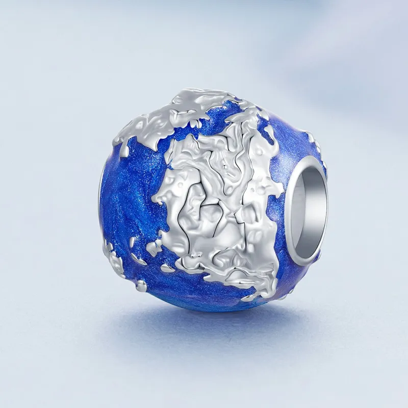 Earth Enamel Charm Silver 1