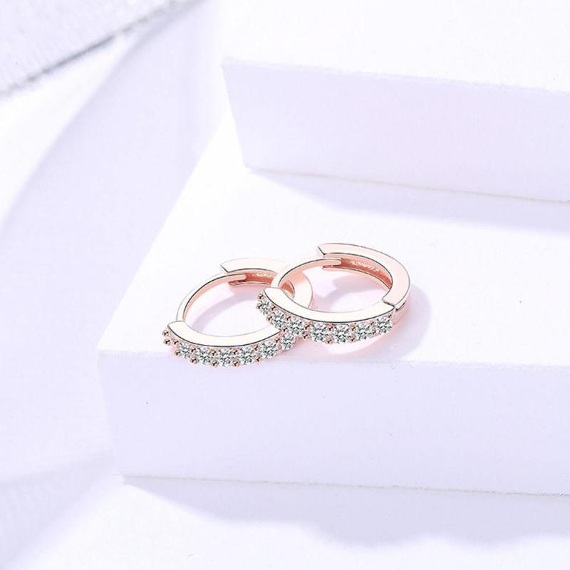 Elegant Earrings Rose Gold Plated Silver