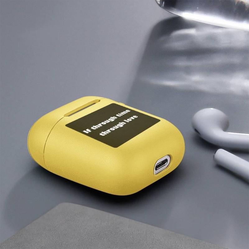 Engraved Airpods Case Earphone Case Yellow 2