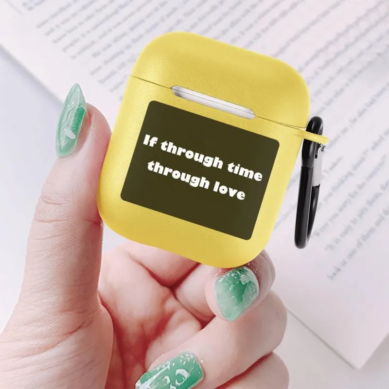 Engraved Airpods Case Earphone Case Yellow 3