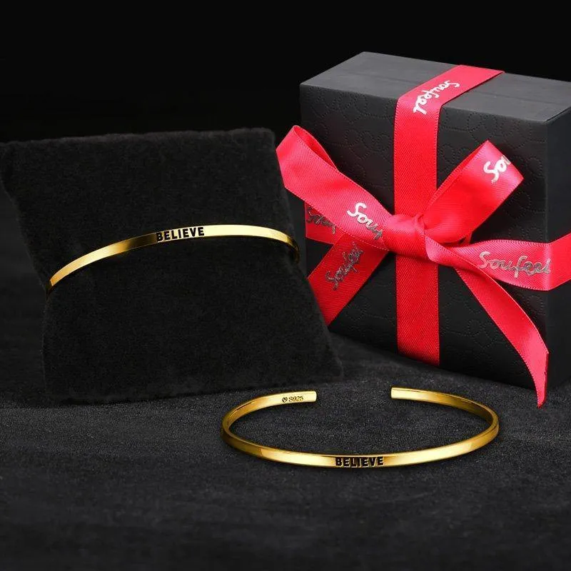 Engraved Bangle 14k Gold Plated Silver 3