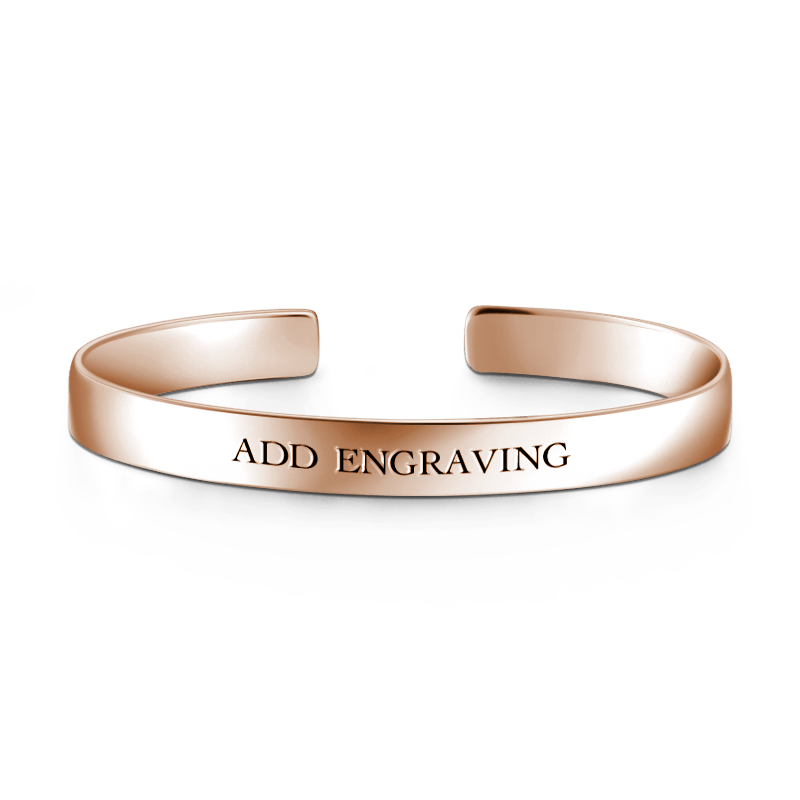 Engraved Bangle Rose Gold Plated Silver