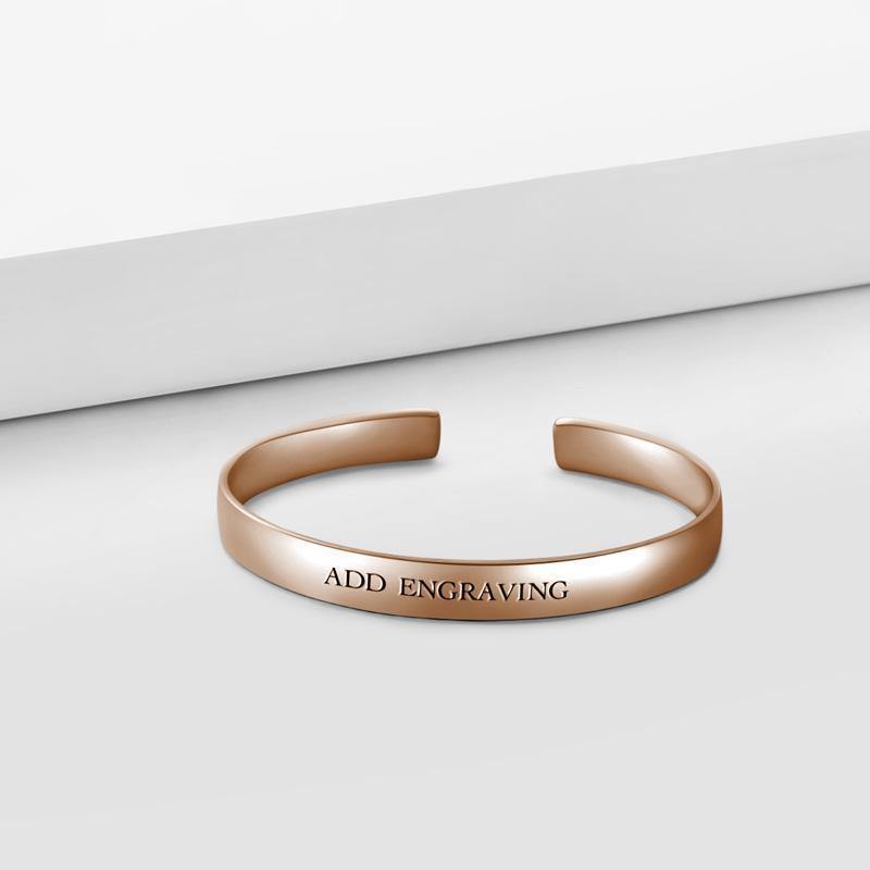 Engraved Bangle Rose Gold Plated Silver 3