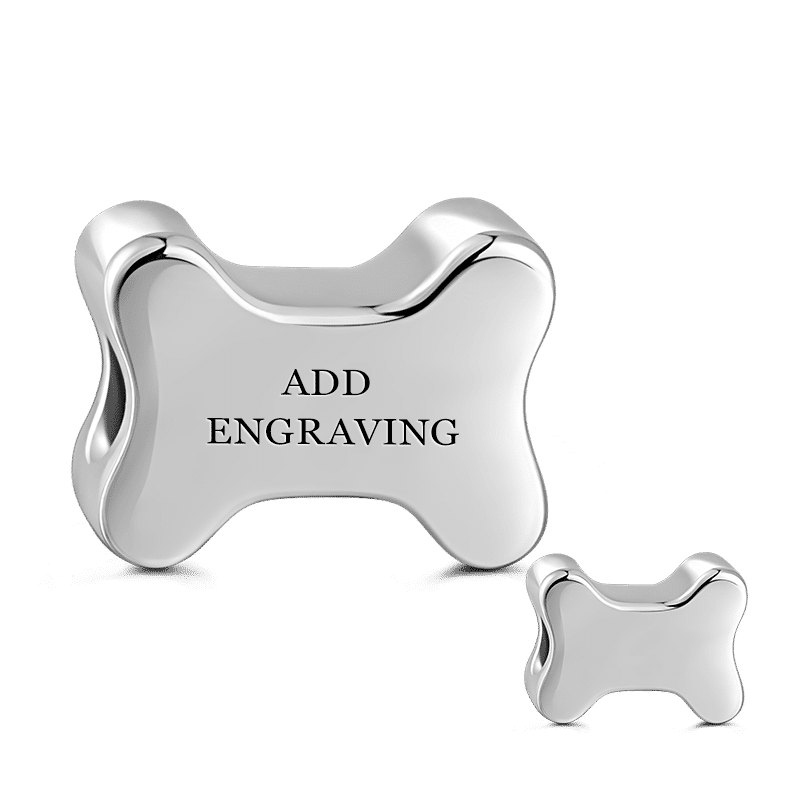 Engraved Bone Charm Silver