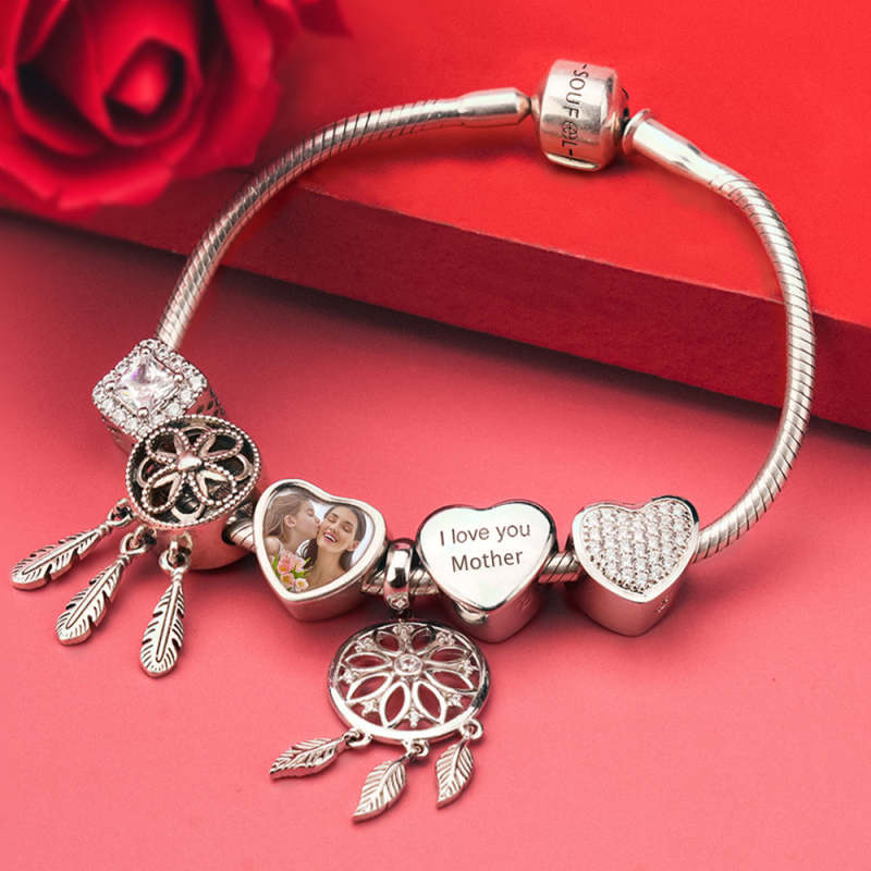 Engraved Heart Photo Charm Gift For Her 5