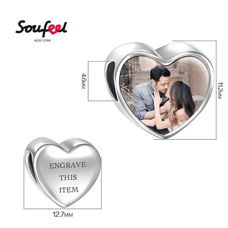 Engraved Heart Photo Charm Valentine's Day Gift 2