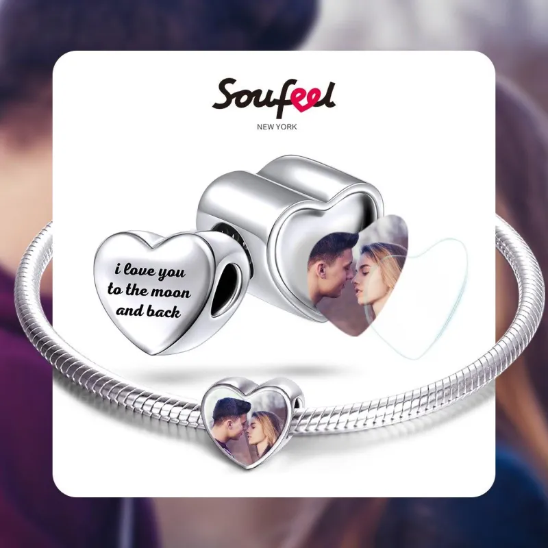 Engraved Heart Photo Charm Valentine's Day Gift 4