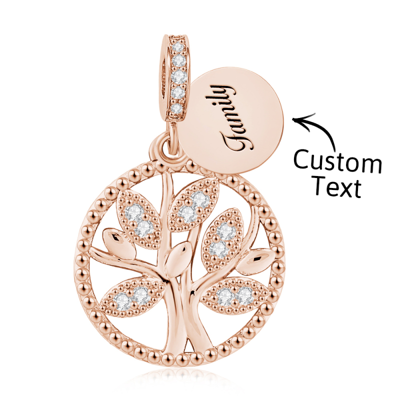 Engraving Charm Family Tree Charm Round Pendant Charm For Her 1