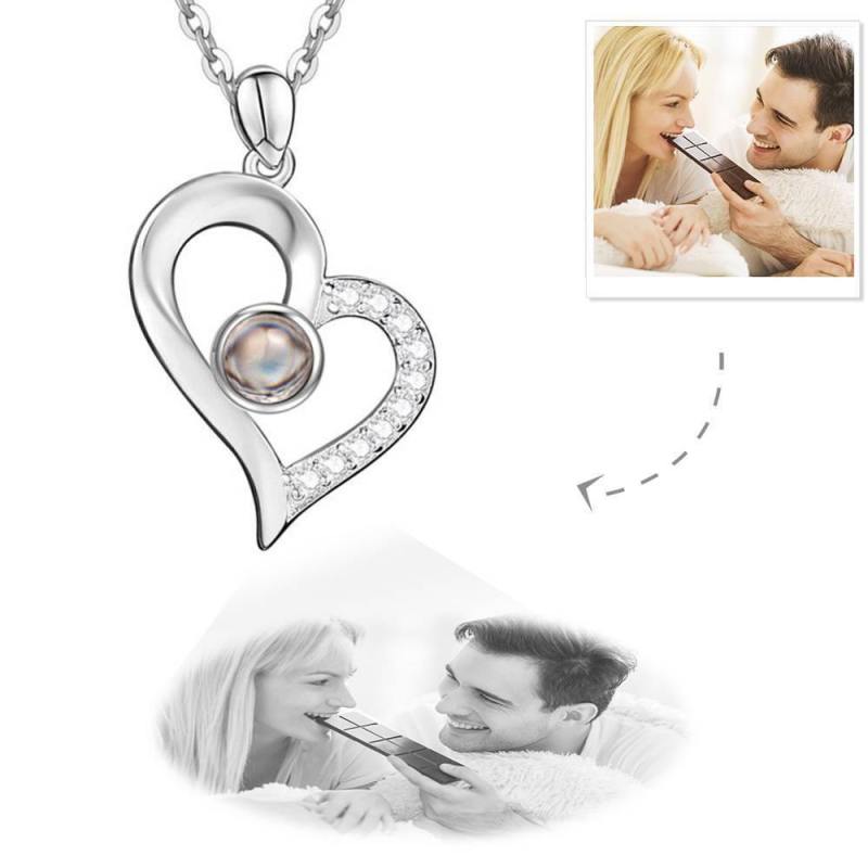 Eternal Rose Box & Projection Photo Necklace Heart Necklace Gift For Lovers 1