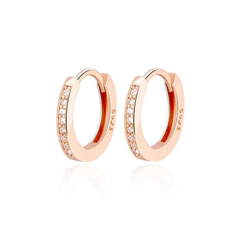 Exquisite Earrings Rose Gold Plated Silver