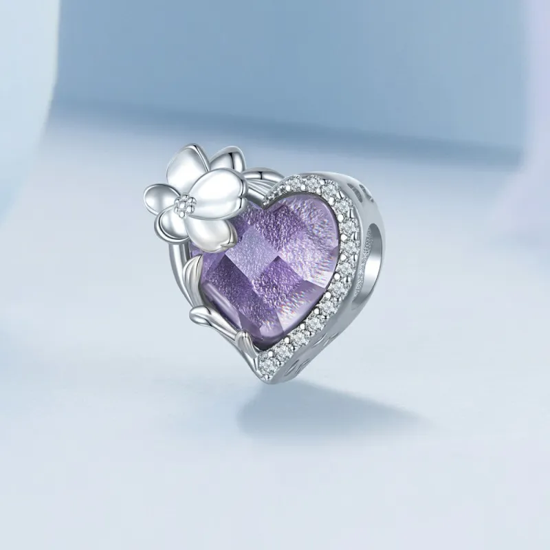 February Birthstone Purple Charm Silver 1