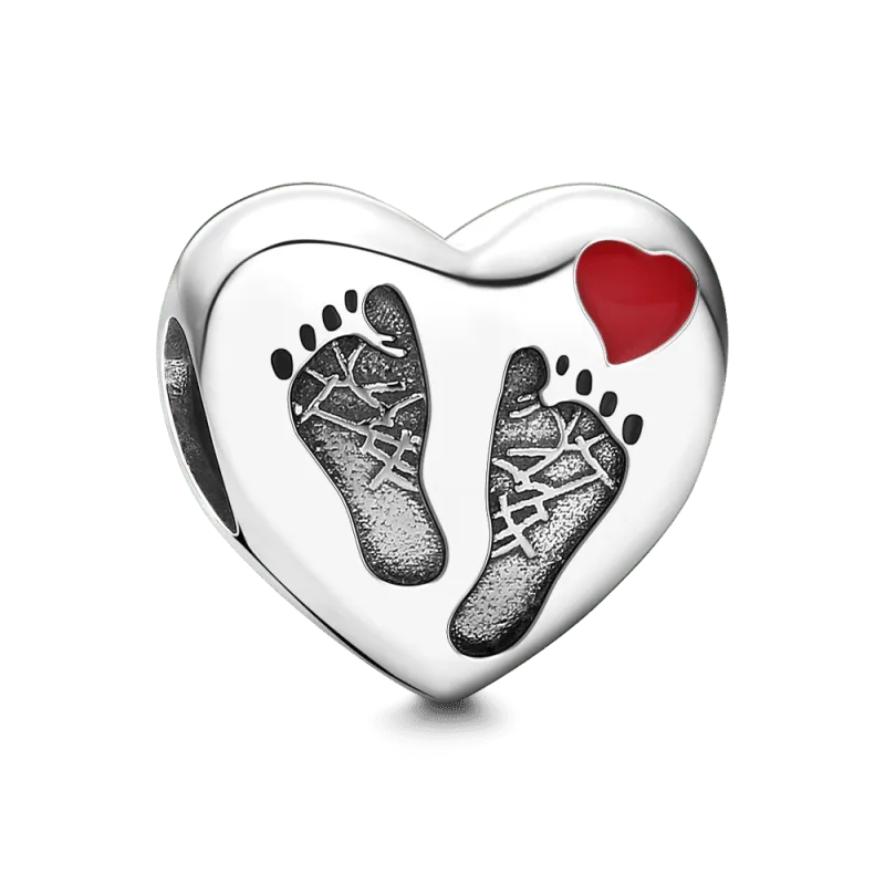 Footprints Charm Silver