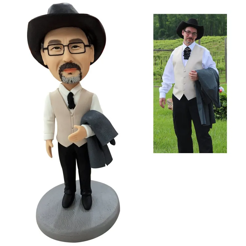 Fully Customizable 1 person Custom Bobblehead With Engraved Text 1