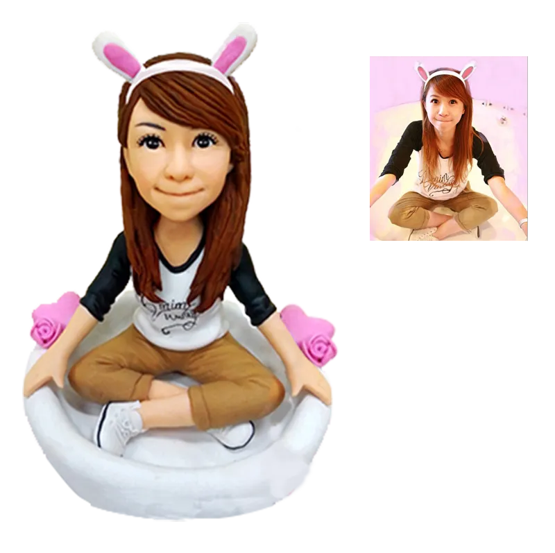 Fully Customizable 1 person Custom Bobblehead With Engraved Text 5