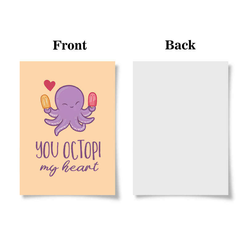 Funny You Octopi My Heart Octopus Valentine's Day Card 2