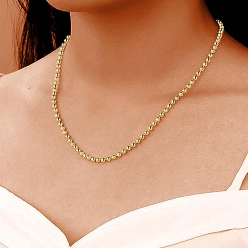 Gold Ball Chain Necklace Minimalist Chain Dainty and Thin Necklace 2