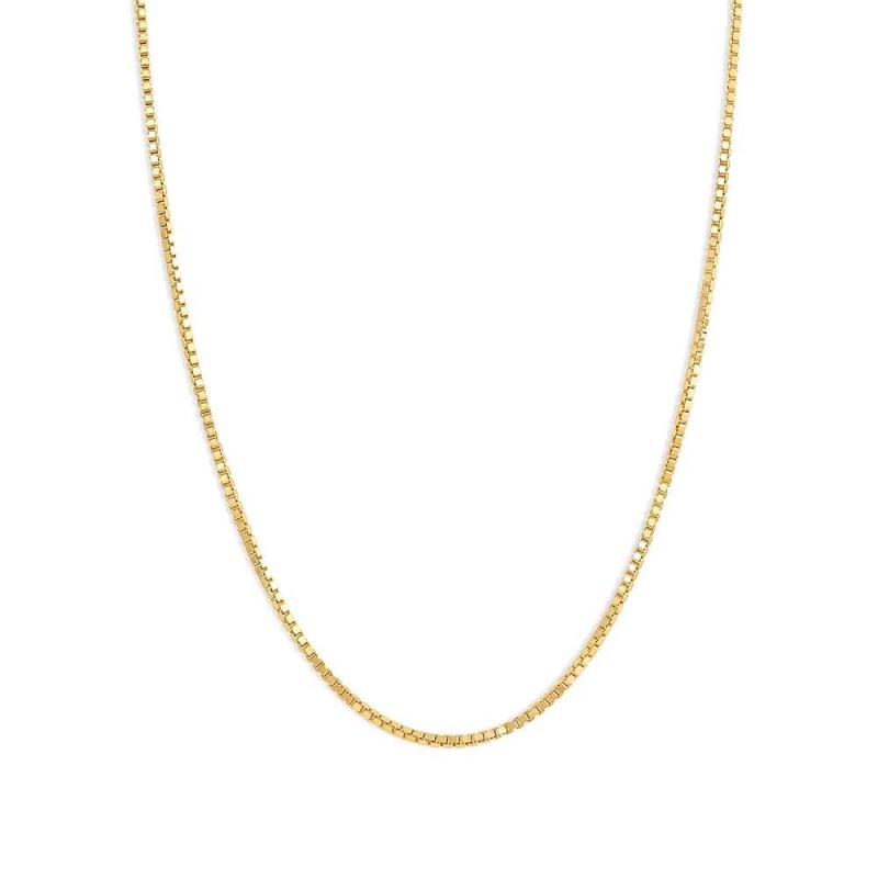 Gold Box Chain Necklace Minimalist Chain Dainty and Thin Necklace