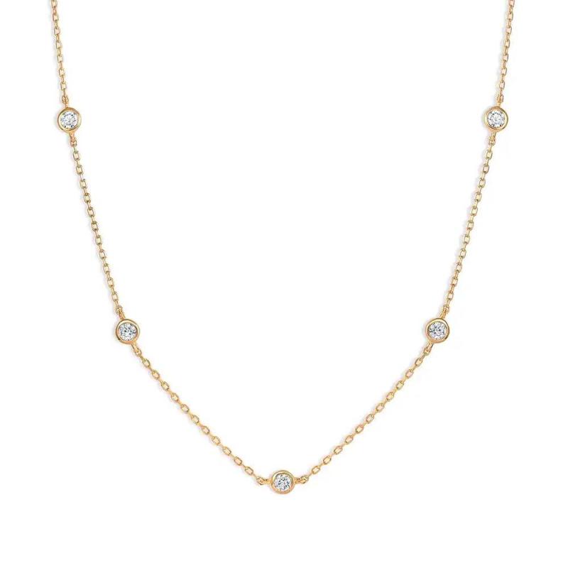 Gold Classic Diamond Necklace Minimalist Chain Dainty and Thin Necklace