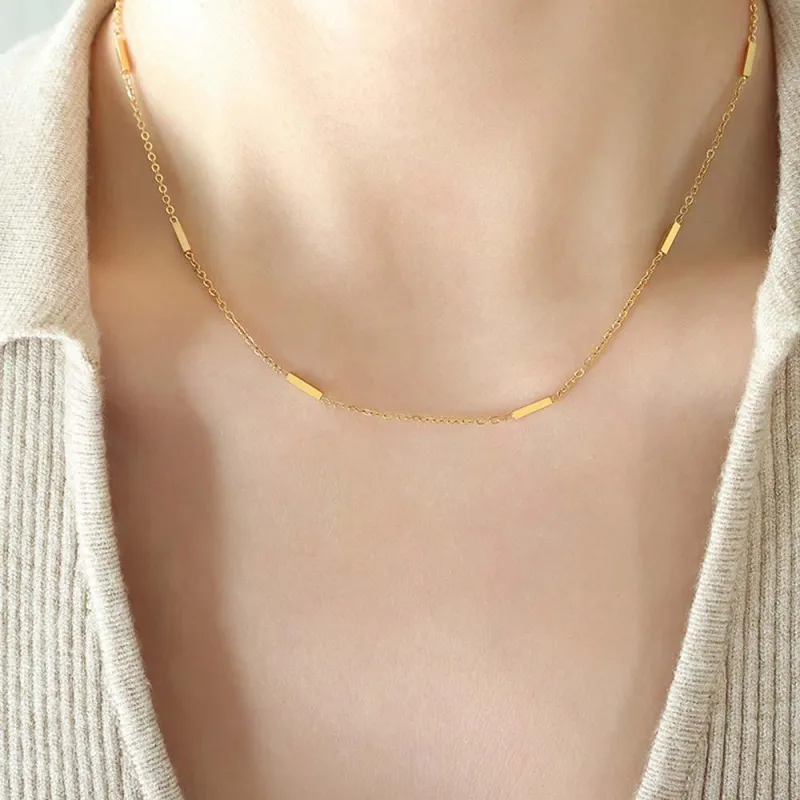 Gold Classic Necklace Minimalist Chain Dainty and Thin Necklace Gift For Women 2