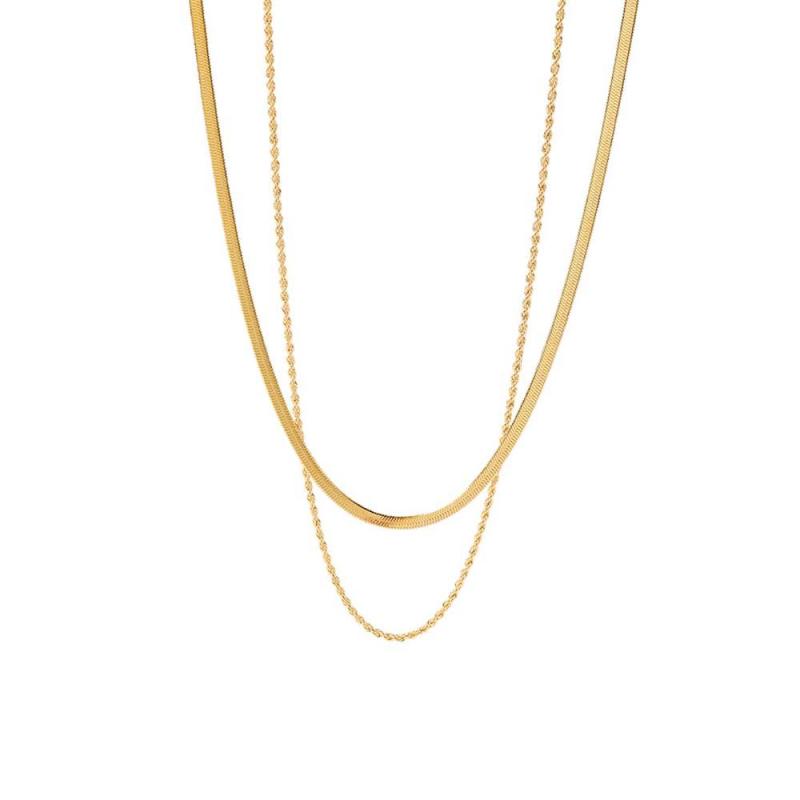 Gold Layered Necklace Set  Minimalist Chain Stacking Necklace Gift for Her 1