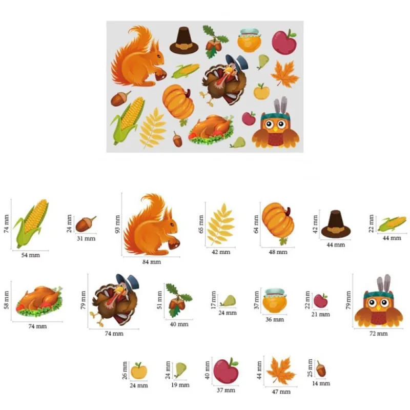 Happy Thanksgiving Day Creative Wall Stickers