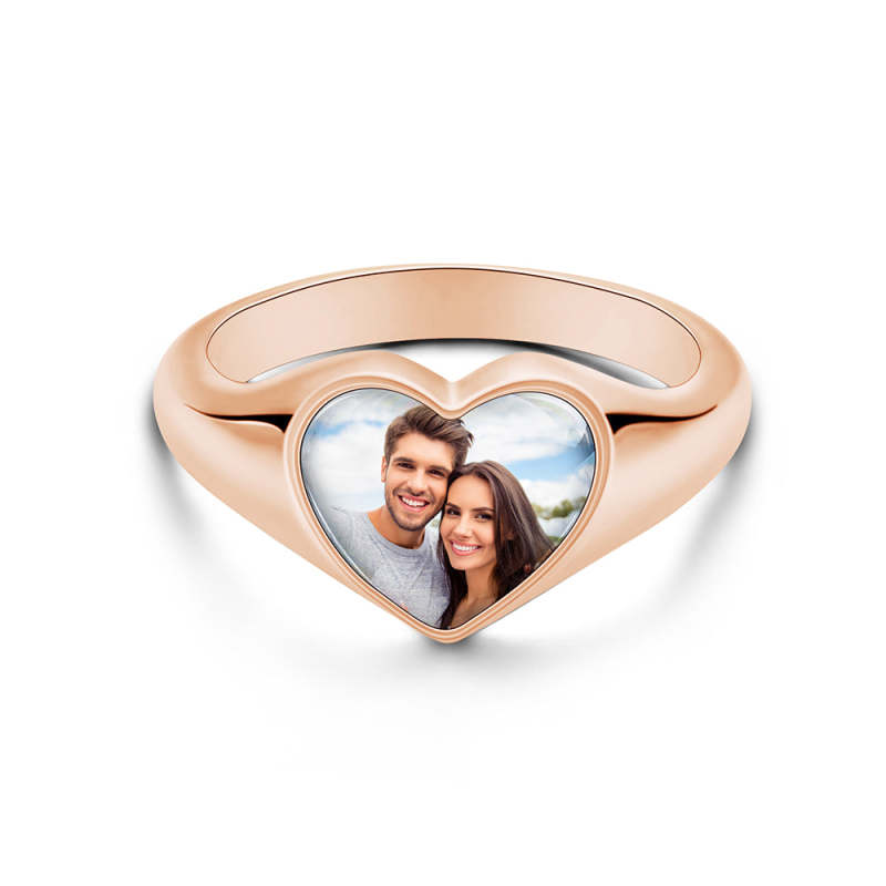 Heart-shaped Photo Ring personalized Women's Jewelry Mother's Day Gifts