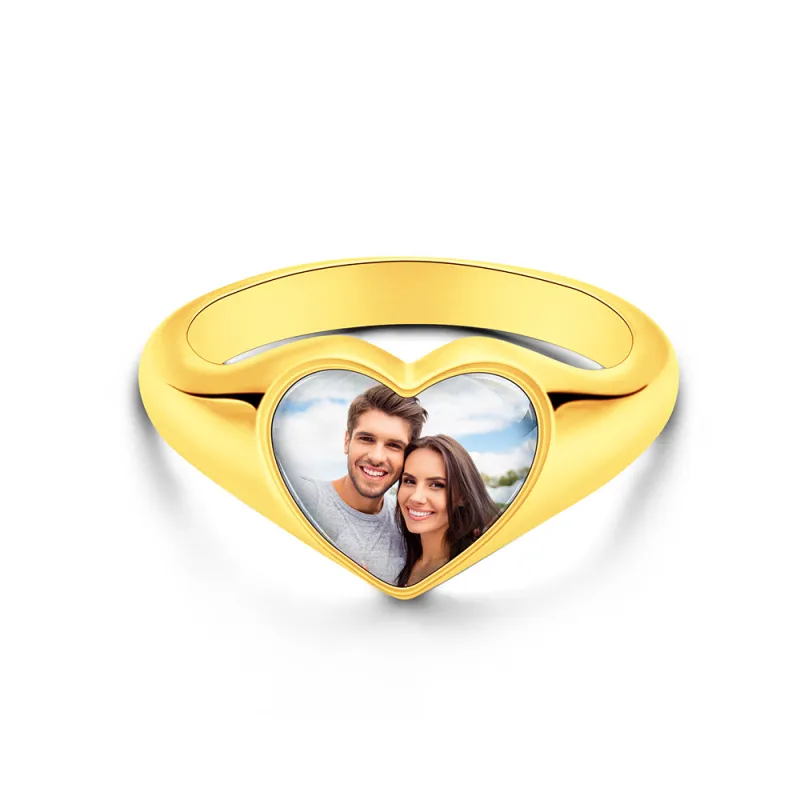 Heart-shaped Photo Ring personalized Women's Jewelry Mother's Day Gifts 1