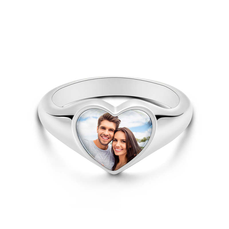 Heart-shaped Photo Ring personalized Women's Jewelry Mother's Day Gifts 5