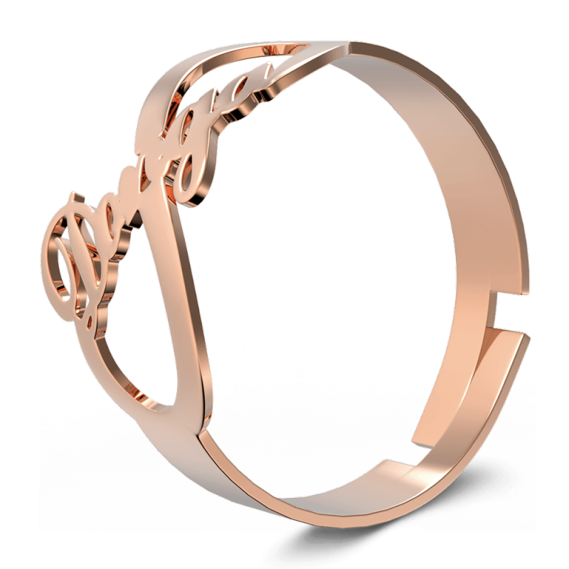 Infinity Name Ring Rose Gold Plated Silver 2