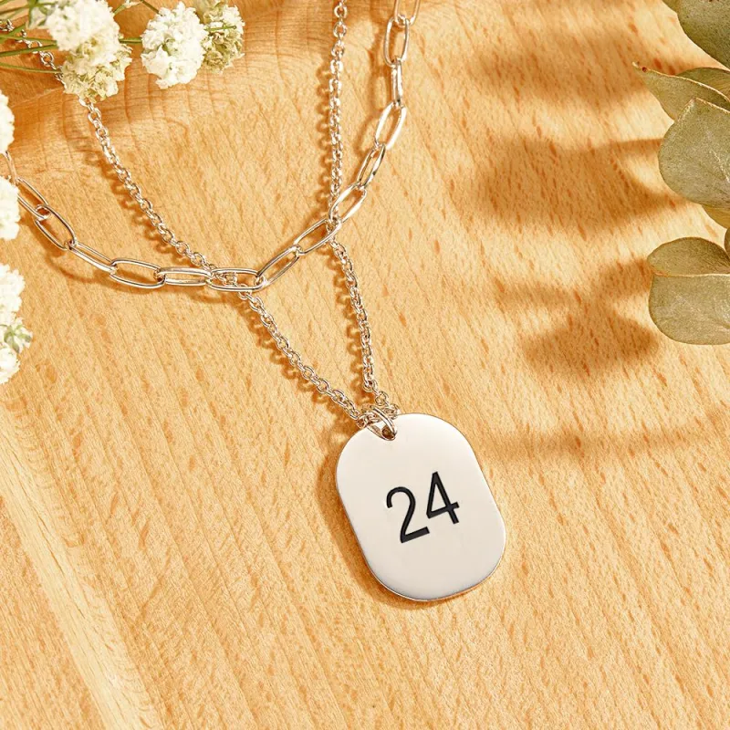 Layered Custom Necklace Engraved Necklace Anniversary Gifts 1