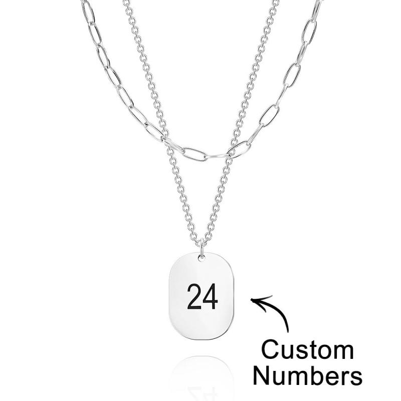 Layered Custom Necklace Engraved Necklace Anniversary Gifts 3