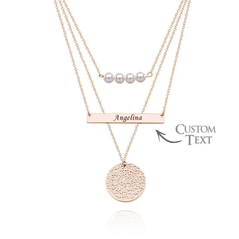 Layered Custom Necklace Personalized Name Necklace Anniversary Gifts for Women