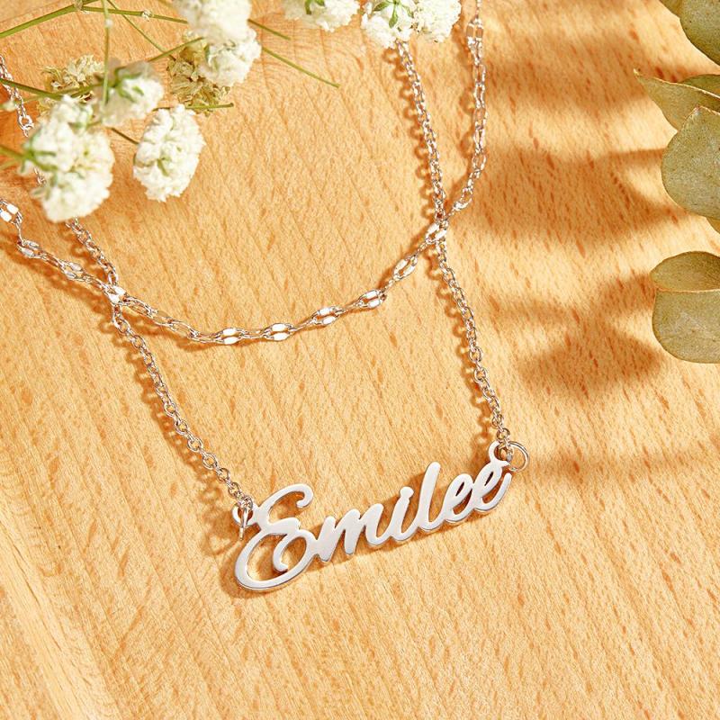 Layered Custom Necklace Personnalized Name Necklace Anniversary Gifts for Her 1