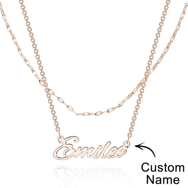 Layered Custom Necklace Personnalized Name Necklace Anniversary Gifts for Her 3