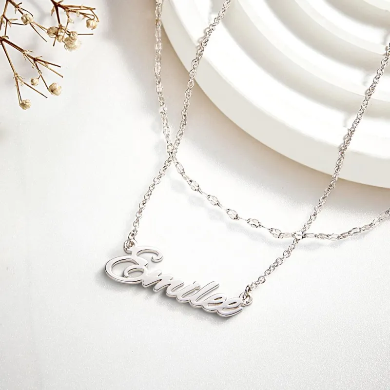 Layered Custom Necklace Personnalized Name Necklace Anniversary Gifts for Her 4