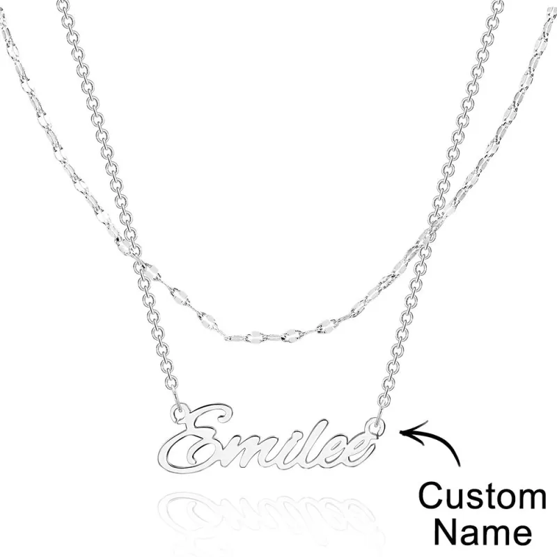 Layered Custom Necklace Personnalized Name Necklace Anniversary Gifts for Her 5