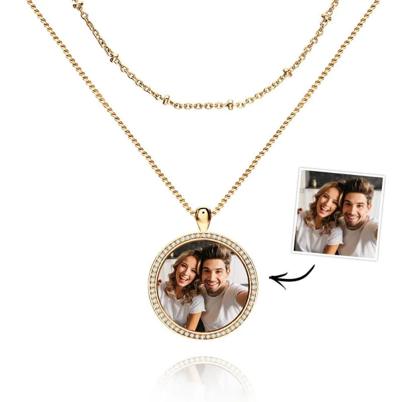 Layered Custom Necklace Photo Necklace Anniversary Gifts 1