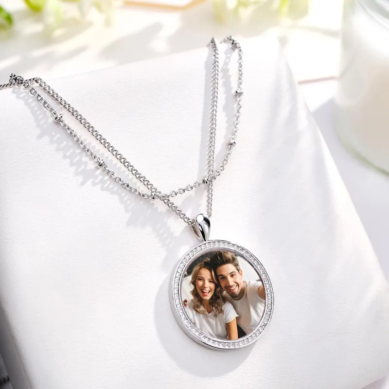 Layered Custom Necklace Photo Necklace Anniversary Gifts 4