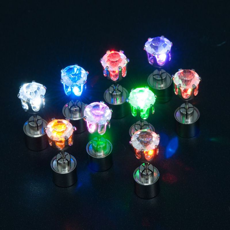 LED Colorful Luminous Earrings Flashing Light up Stud Accessories for Party 5