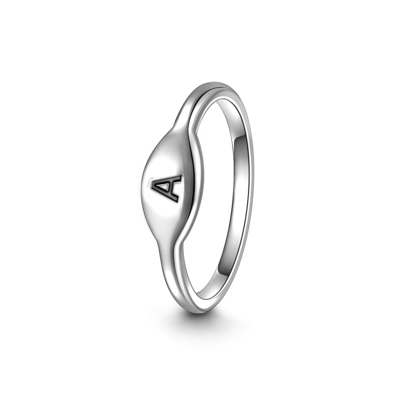 Letter A Ring 925 Sterling Silver