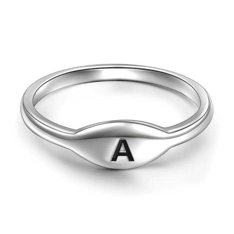 Letter A Ring 925 Sterling Silver 1